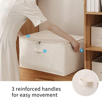 Skorter | Canvas Clothes Storage Organiser Set – Dual Zipper Bag with Handles & Window