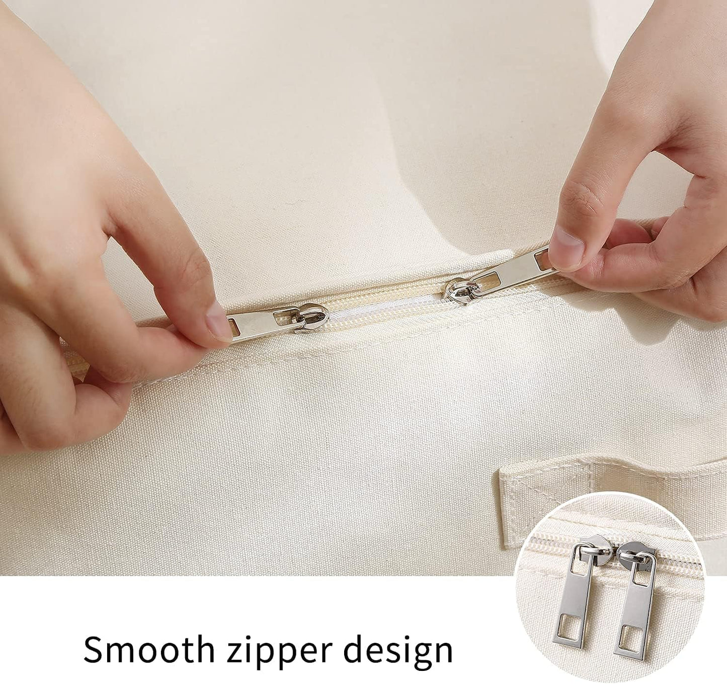 Skorter | Canvas Clothes Storage Organiser Set – Dual Zipper Bag with Handles & Window