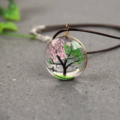 Skorter | Natural Dried Flower Tree Of Life Pendant Necklaces