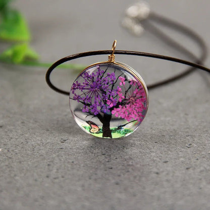 Skorter | Natural Dried Flower Tree Of Life Pendant Necklaces