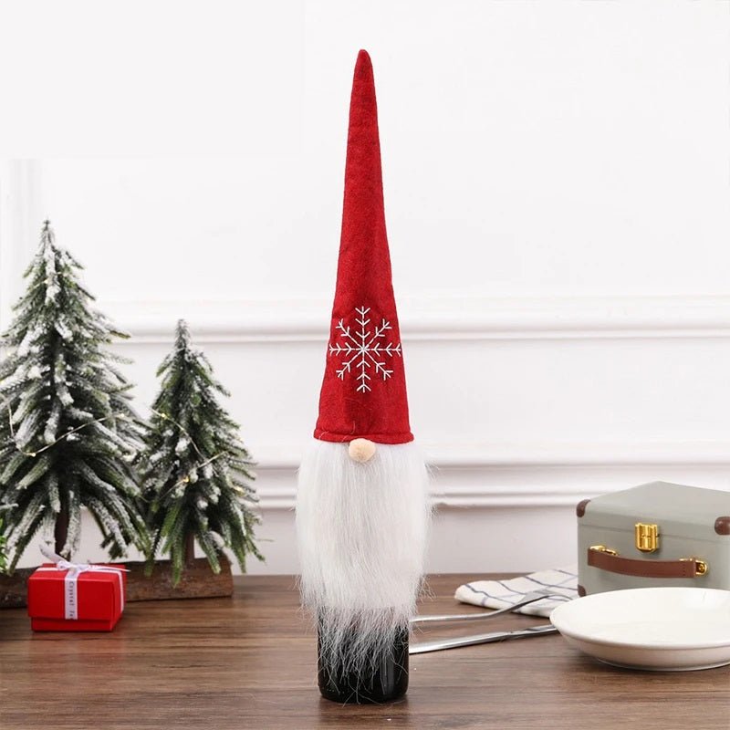 Skorter | Velvet Christmas Wine Bottle Covers – Stylish Dress Set for Festive Table Décor & Perfect Holiday Gifts