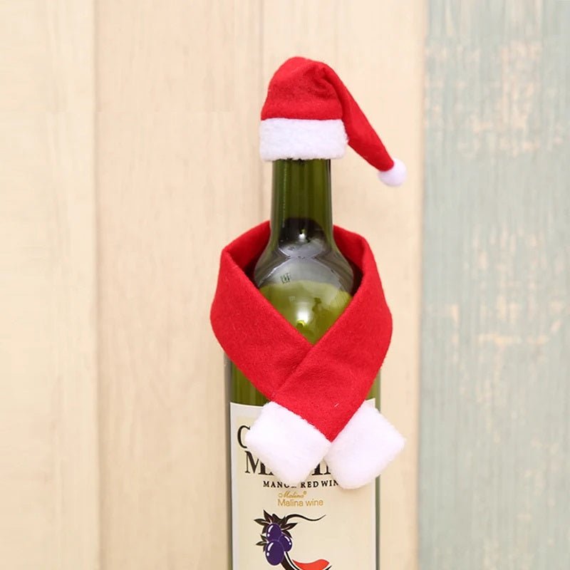 Skorter | Velvet Christmas Wine Bottle Covers – Stylish Dress Set for Festive Table Décor & Perfect Holiday Gifts
