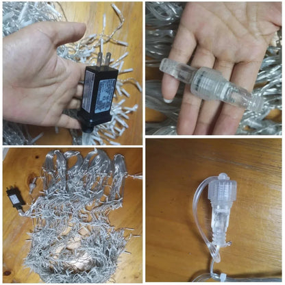 Skorter | Twinkling Icicle String LED Lights | Warm White & Cool White, Extendable for Indoor & Outdoor Holiday Decor