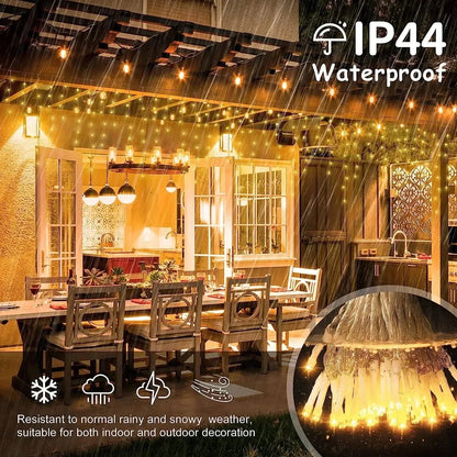 Skorter | Twinkling Icicle String LED Lights | Warm White & Cool White, Extendable for Indoor & Outdoor Holiday Decor