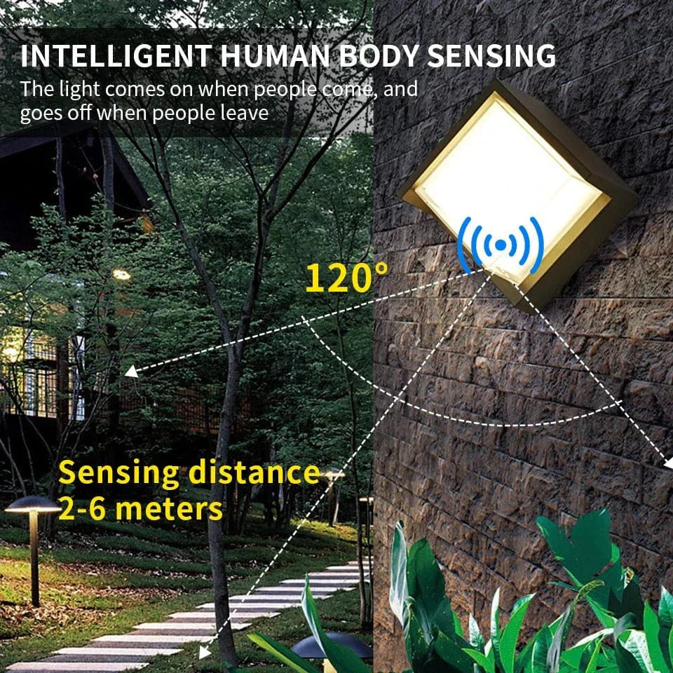 Skorter | LED Outdoor Wall Light | Waterproof, PIR Motion Sensor for Balconies, Porches & Gardens