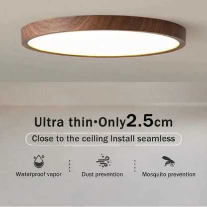 Skorter | LED Ceiling Light | Ultrathin Wood Grain Design, Dustproof & Dimmable for Modern Interiors