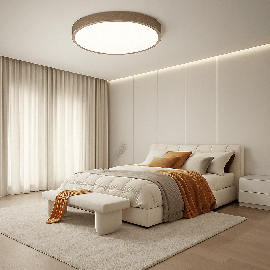 Skorter | LED Ceiling Light | Ultrathin Wood Grain Design, Dustproof & Dimmable for Modern Interiors