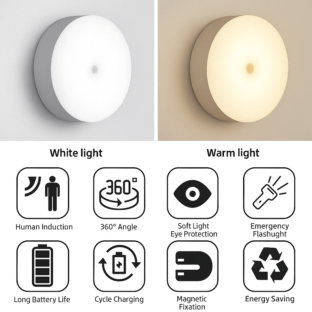 Skorter | Rechargeable Motion Sensor LED Light | Energy-Saving, USB Rechargeable & Ideal for Hallways, Stairs, Wardrobes & Cupboards