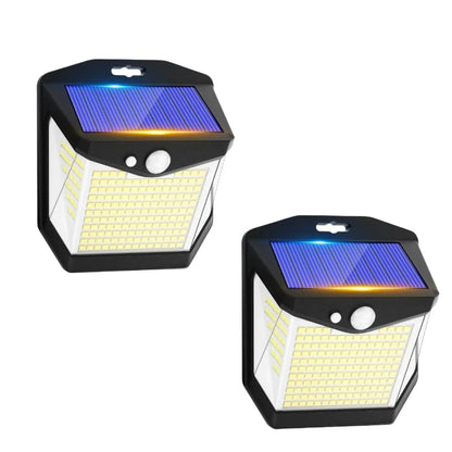 Skorter | 2x Solar LED Wall Light with Motion Sensor | Waterproof, 270° Wide Angle & 3 Modes for Outdoor Security in Gardens and Yards