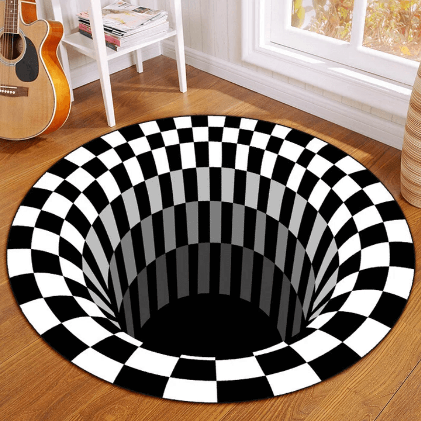Skorter | 3D Illusion Vortex Rug – Round Polyester Floor Mat