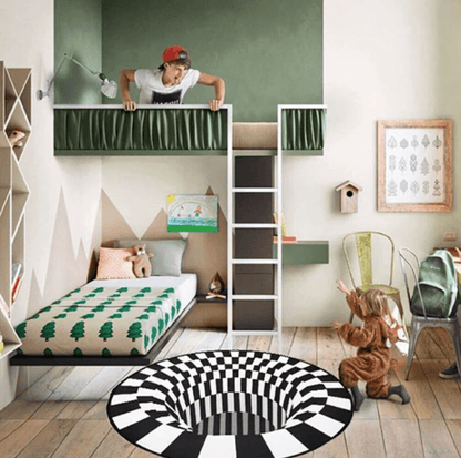 Skorter | 3D Illusion Vortex Rug – Round Polyester Floor Mat