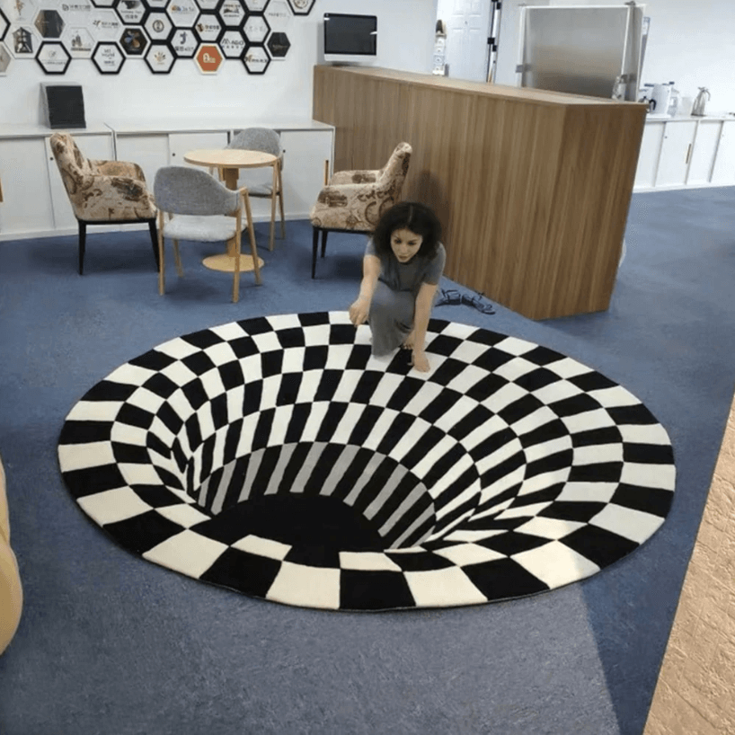 Skorter | 3D Illusion Vortex Rug – Round Polyester Floor Mat
