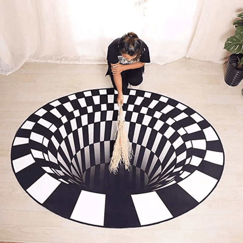 Skorter | 3D Illusion Vortex Rug – Round Polyester Floor Mat