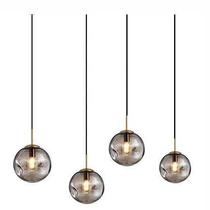 Skorter | Glass Spherical Pendant Light Fixture - Modern Hanging Lamp for Kitchen, Dining Room & Living Spaces