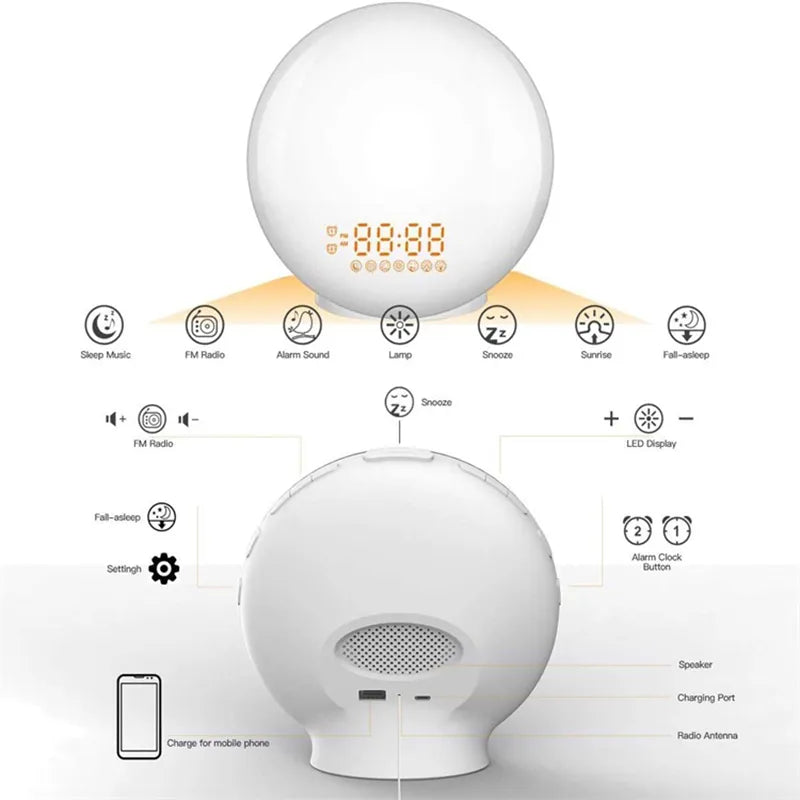 Skorter | Wall Clock – Sunrise Simulation Alarm, Wake-Up Light