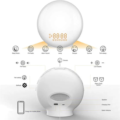 Skorter | Wall Clock – Sunrise Simulation Alarm, Wake-Up Light