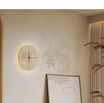 Skorter | Awaken your space with the Wabi-sabi wall clock made of travertine