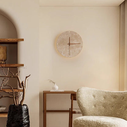 Skorter | Awaken your space with the Wabi-sabi wall clock made of travertine