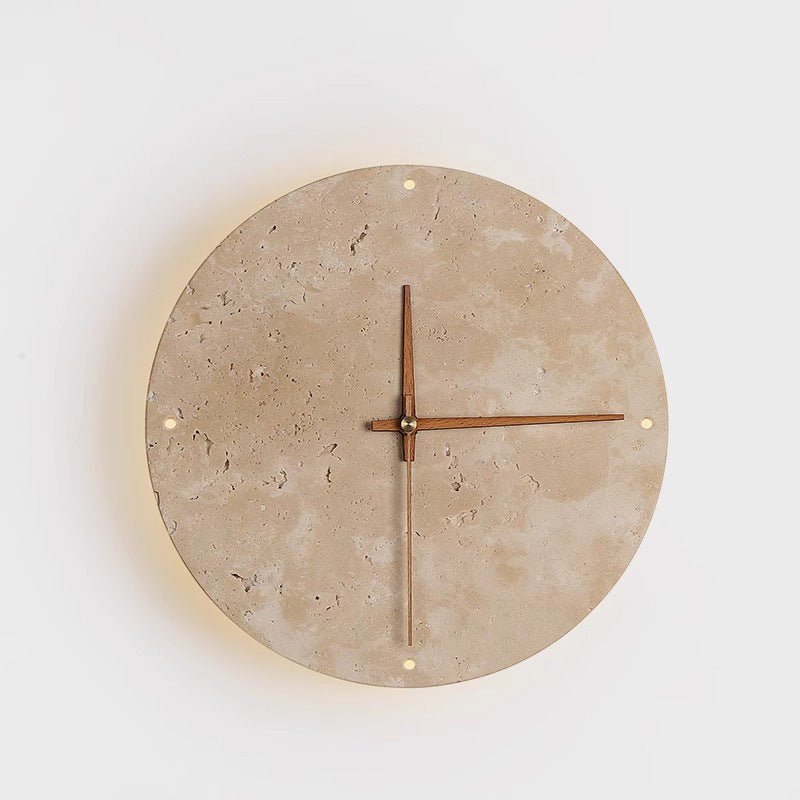 Skorter | Awaken your space with the Wabi-sabi wall clock made of travertine