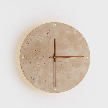Skorter | Awaken your space with the Wabi-sabi wall clock made of travertine