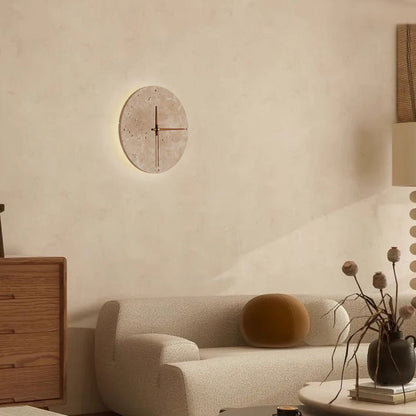 Skorter | Awaken your space with the Wabi-sabi wall clock made of travertine