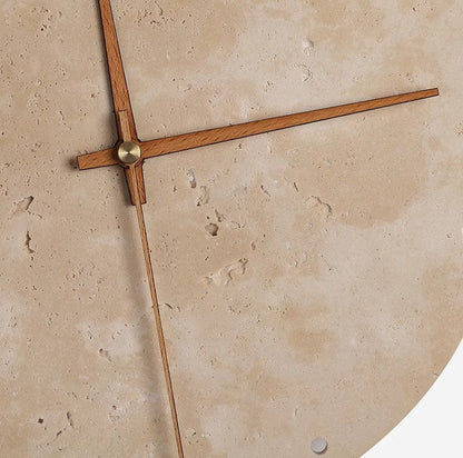 Skorter | Awaken your space with the Wabi-sabi wall clock made of travertine