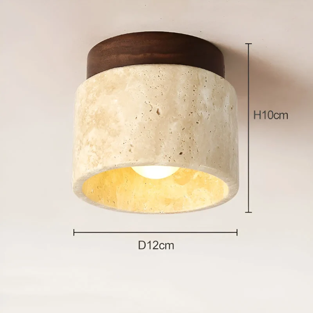 Skorter | Wabi Sabi Yellow Marble Japanese Ceiling Lamp - TranquilStone