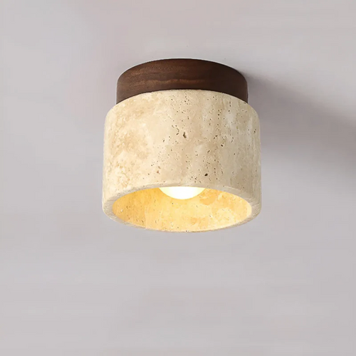 Skorter | Wabi Sabi Yellow Marble Japanese Ceiling Lamp - TranquilStone