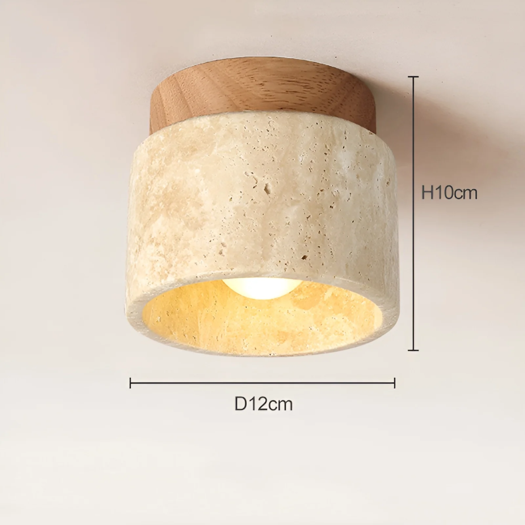 Skorter | Wabi Sabi Yellow Marble Japanese Ceiling Lamp - TranquilStone