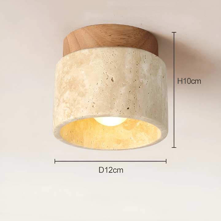Skorter | Wabi Sabi Yellow Marble Japanese Ceiling Lamp - TranquilStone