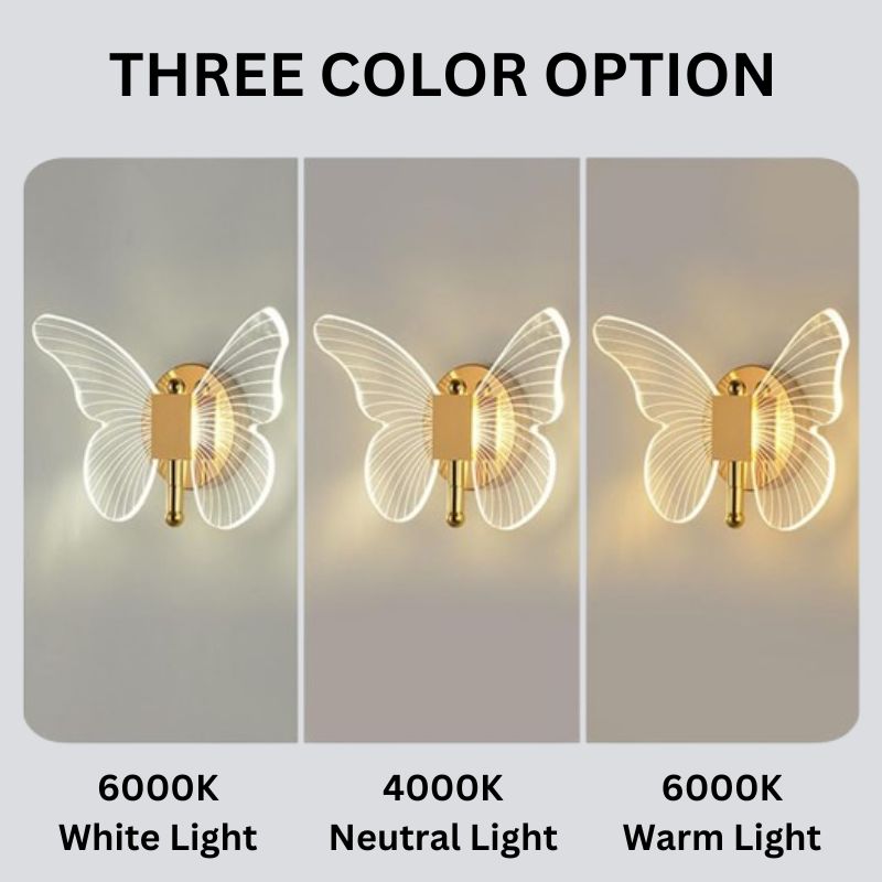 Skorter | Butterfly-Shaped LED Wall Lamp with Three Lighting Modes