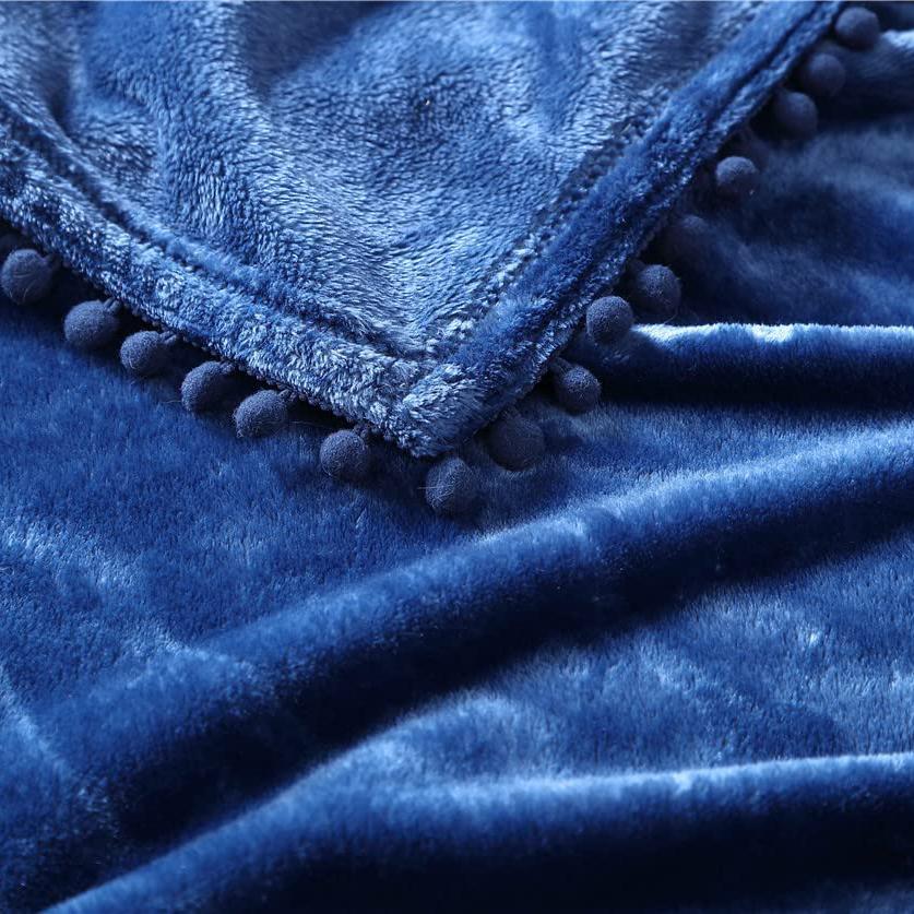Skorter | Walnut Flannel Pompom 50" x 70" Throw Blanket