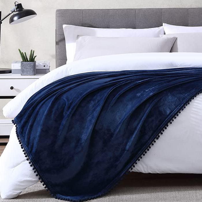 Skorter | Walnut Flannel Pompom 50" x 70" Throw Blanket