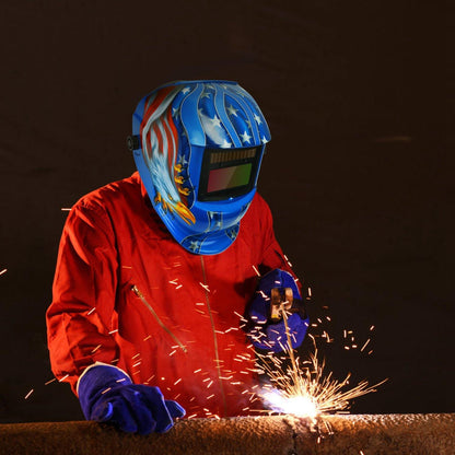 Skorter | Welding Helmet Solar Powered Automatic Darkening Hood with Adjustable Wide Screen