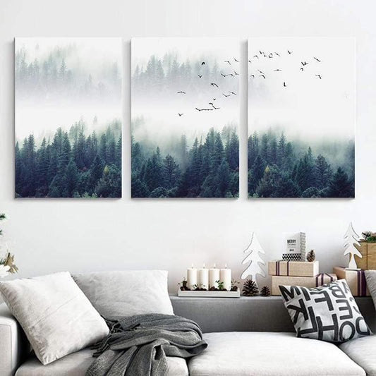 Skorter | 3-piece Nordic Forest Landscape Wall Art