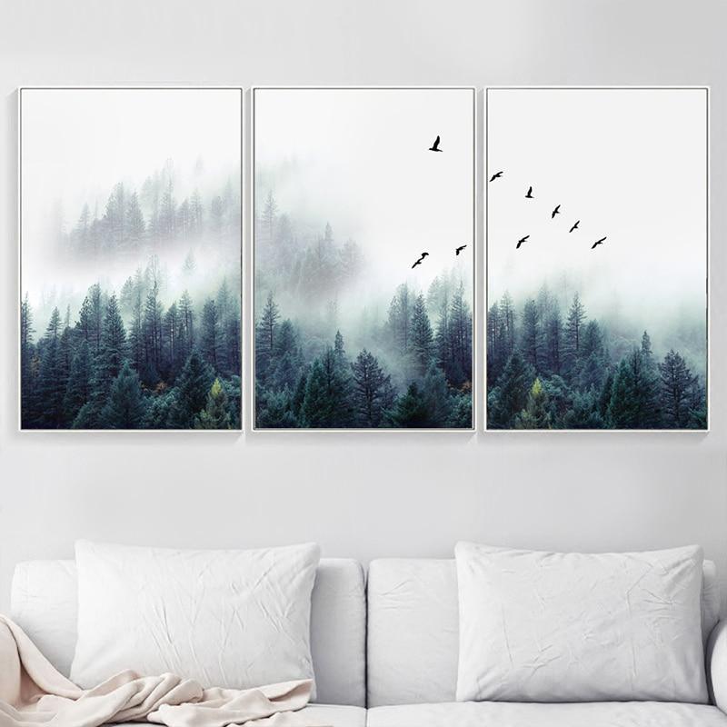 Skorter | 3-piece Nordic Forest Landscape Wall Art