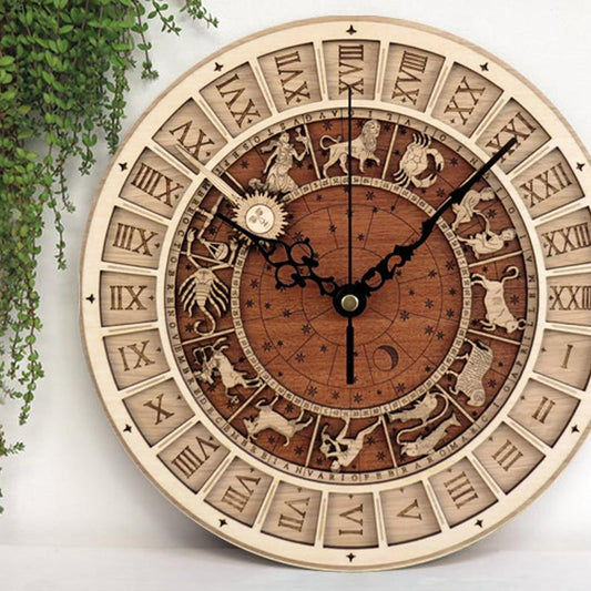 Skorter | Zodiac Signs Wooden Wall Clock