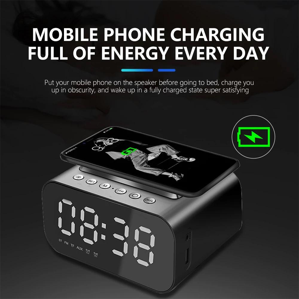 Skorter | Wireless charger alarm clock Bluetooth speaker LED smart digital clock