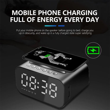 Skorter | Wireless charger alarm clock Bluetooth speaker LED smart digital clock