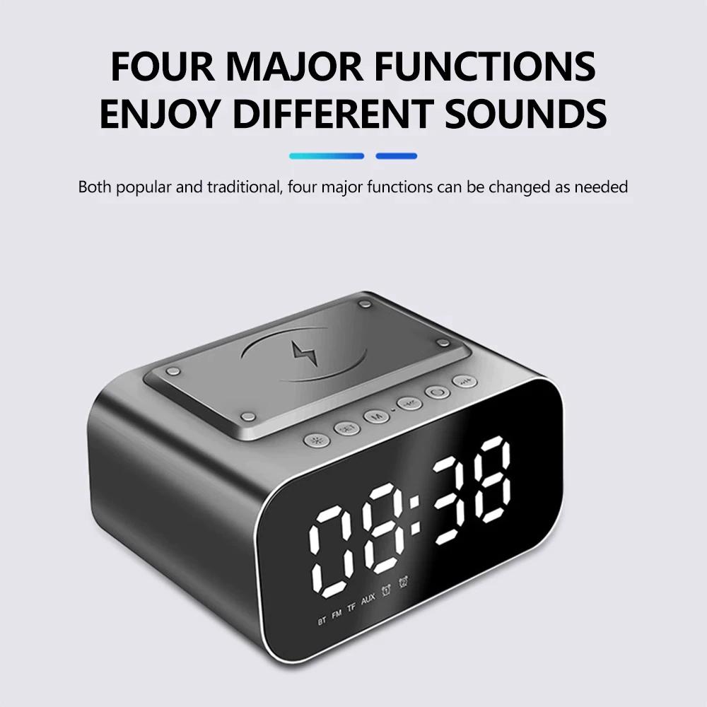 Skorter | Wireless charger alarm clock Bluetooth speaker LED smart digital clock