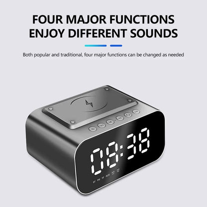 Skorter | Wireless charger alarm clock Bluetooth speaker LED smart digital clock