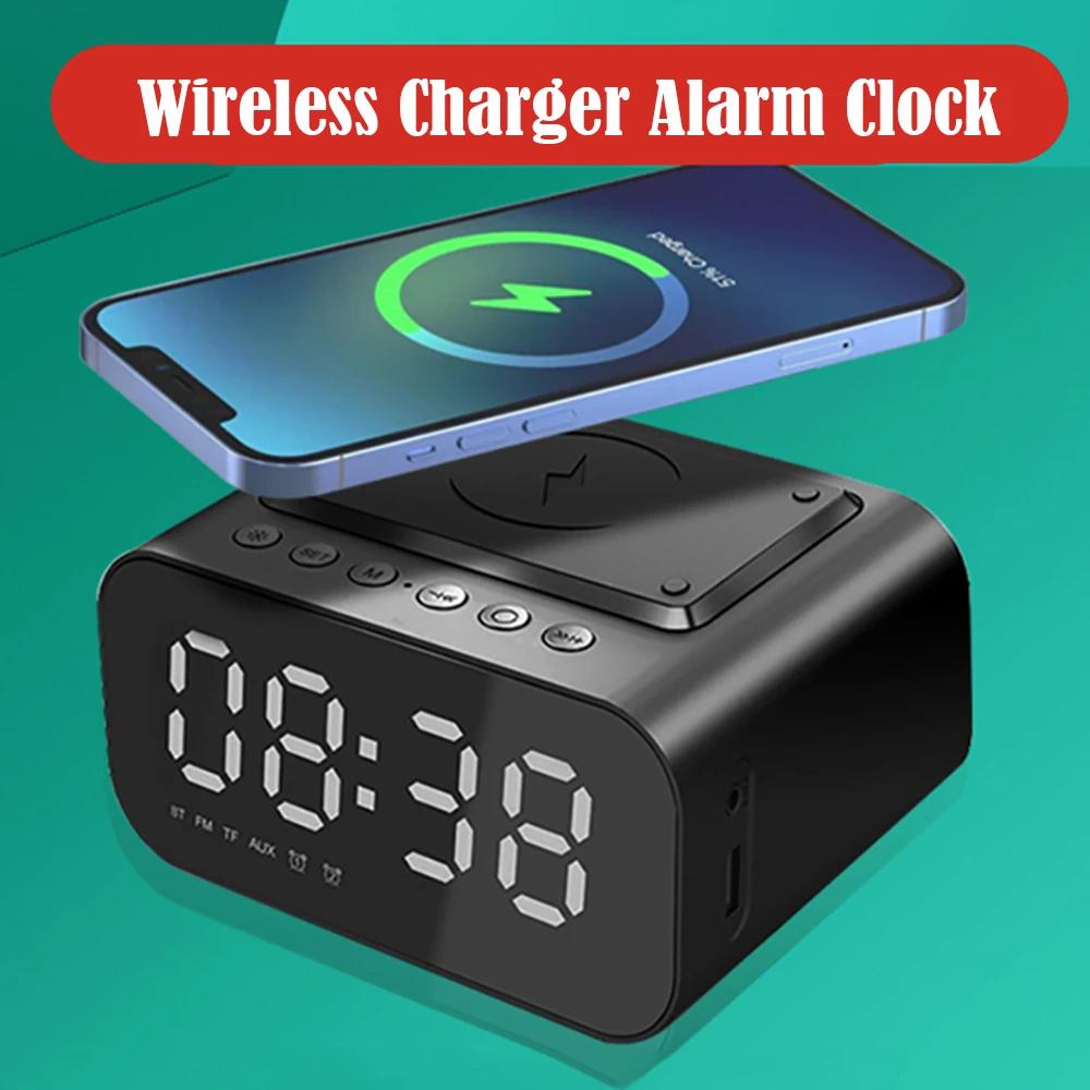 Skorter | Wireless charger alarm clock Bluetooth speaker LED smart digital clock