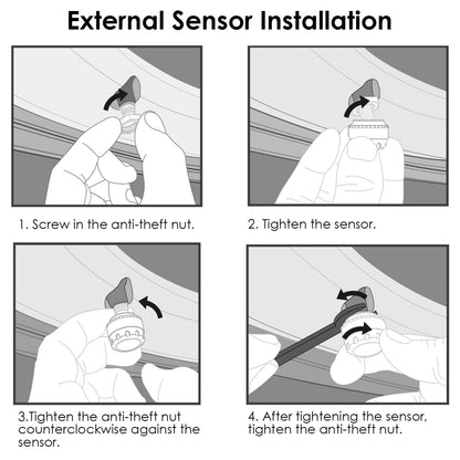 Skorter | Wireless solar-powered tire pressure monitoring system Tire pressure with sensors Temperature alarm