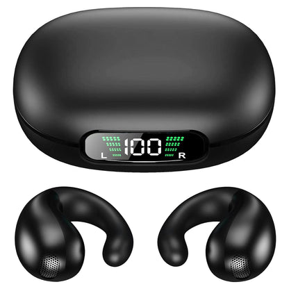 Skorter | Wireless V5.3 Open Ear Clip Earbuds IPX3 Waterproof Ultra Open Earbuds with LED Display