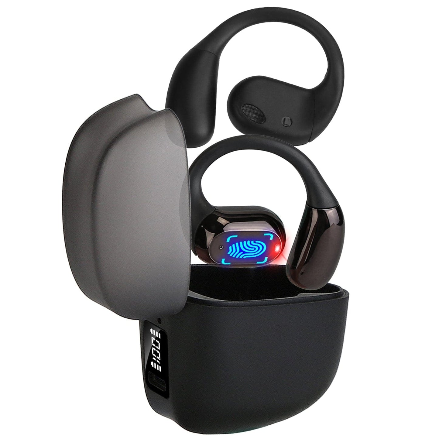 Skorter | Wireless V5.4 Open Ear Earbuds with Earlook LED Display Charging Case