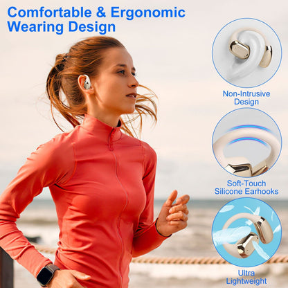 Skorter | Wireless V5.4 Open Ear Earbuds with Earlook LED Display Charging Case