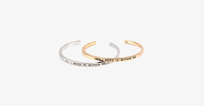 Skorter | Beautiful Cuff Bangle Bracelet with motivating quote