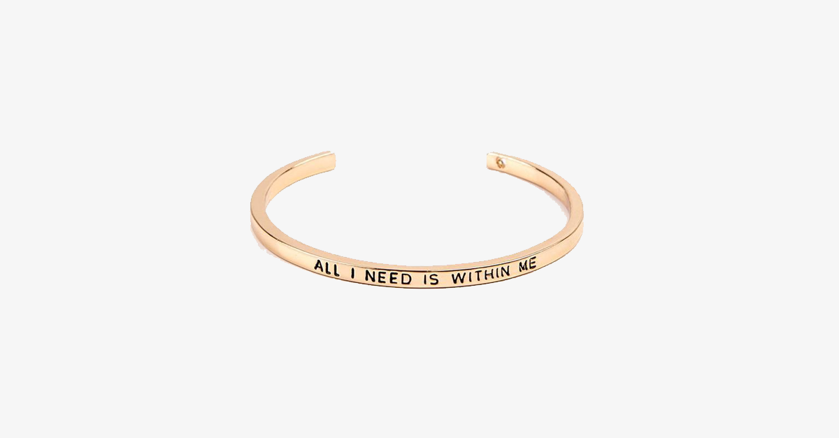 Skorter | Beautiful Cuff Bangle Bracelet with motivating quote