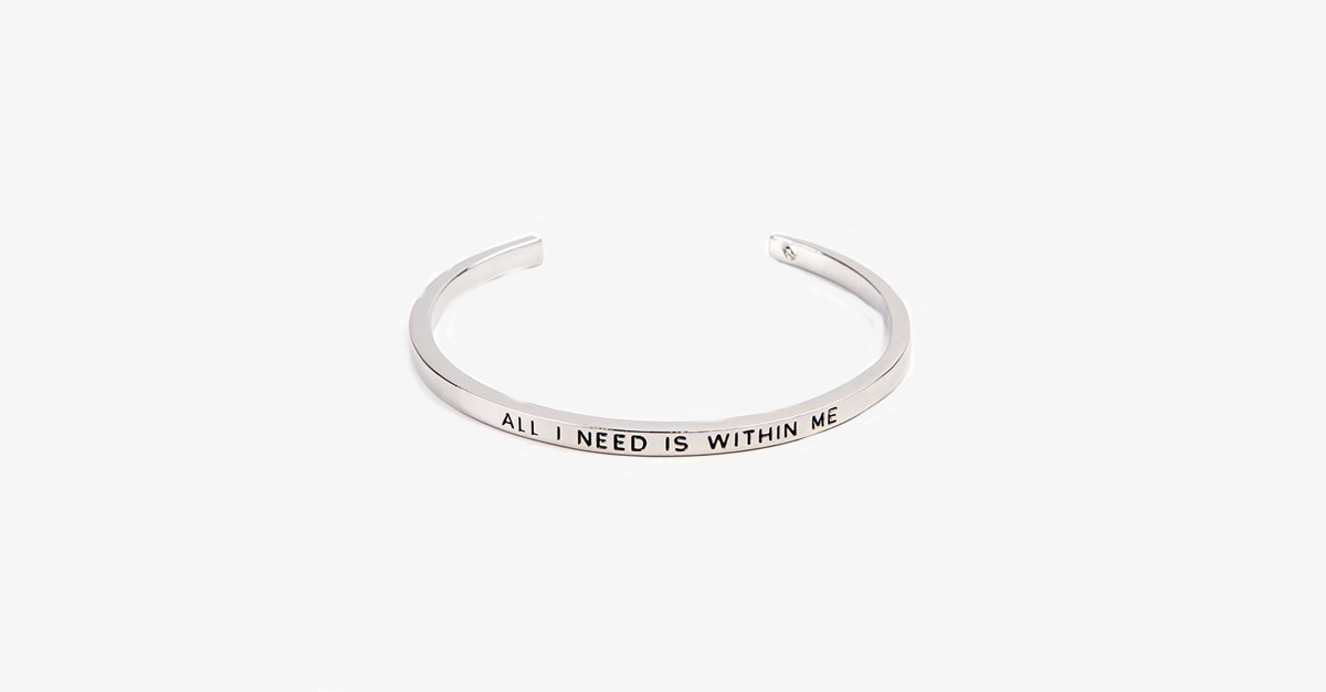 Skorter | Beautiful Cuff Bangle Bracelet with motivating quote