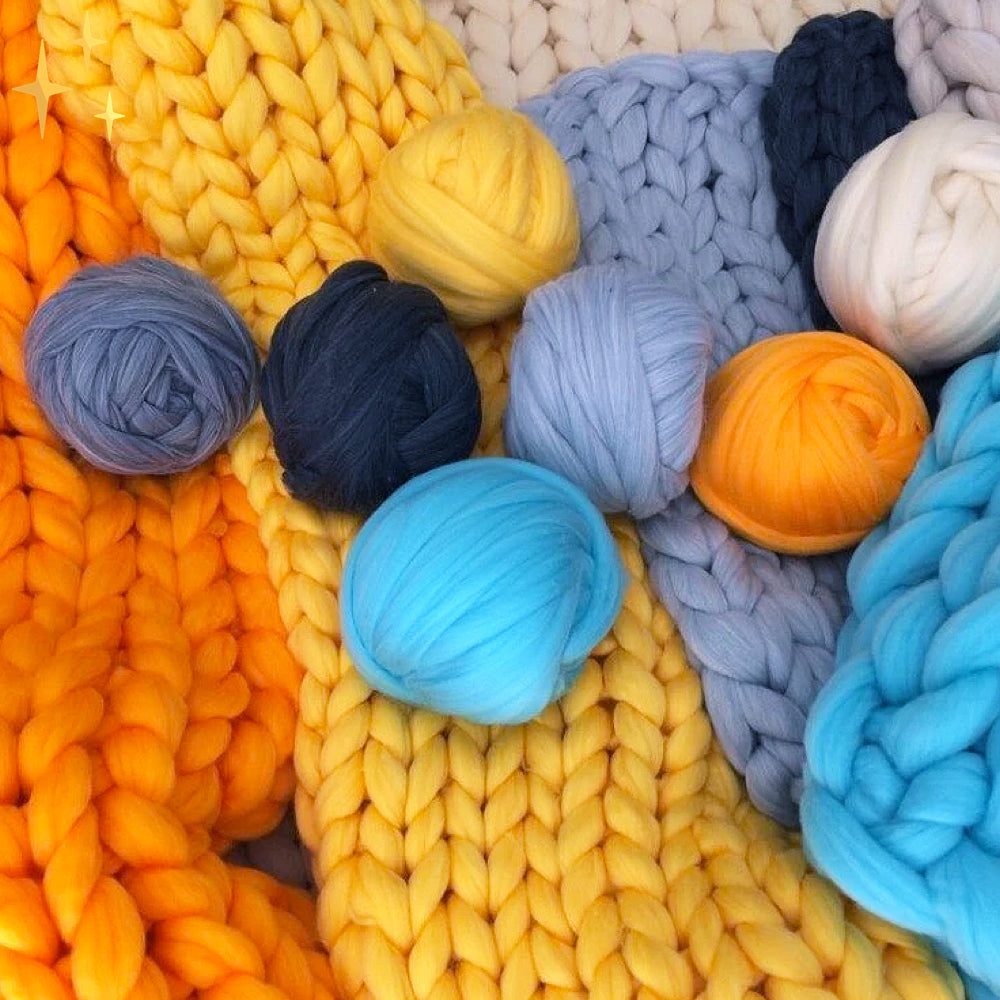Skorter | DIY Chunky XL 1000 grams wool yarn for knitting a wonderfully soft blanket